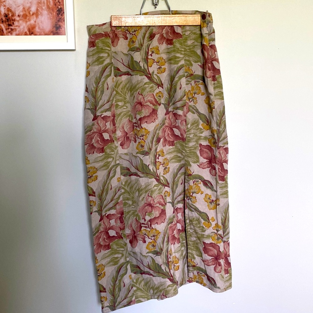 VINTAGE GAP custom tailored linen skirt